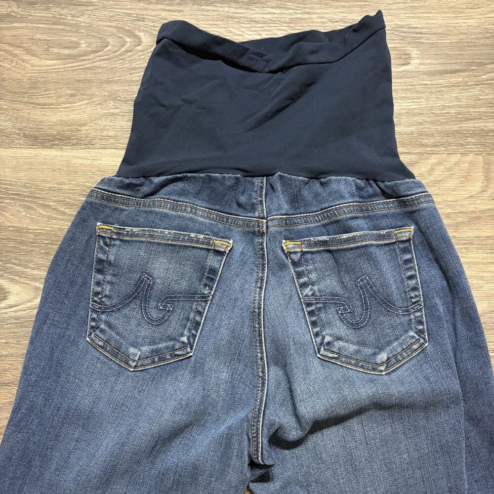 AG Adriano Goldschmied Maternity Skinny Jeans 29 Dark Wash Distressed Full Panel - Picture 9 of 10